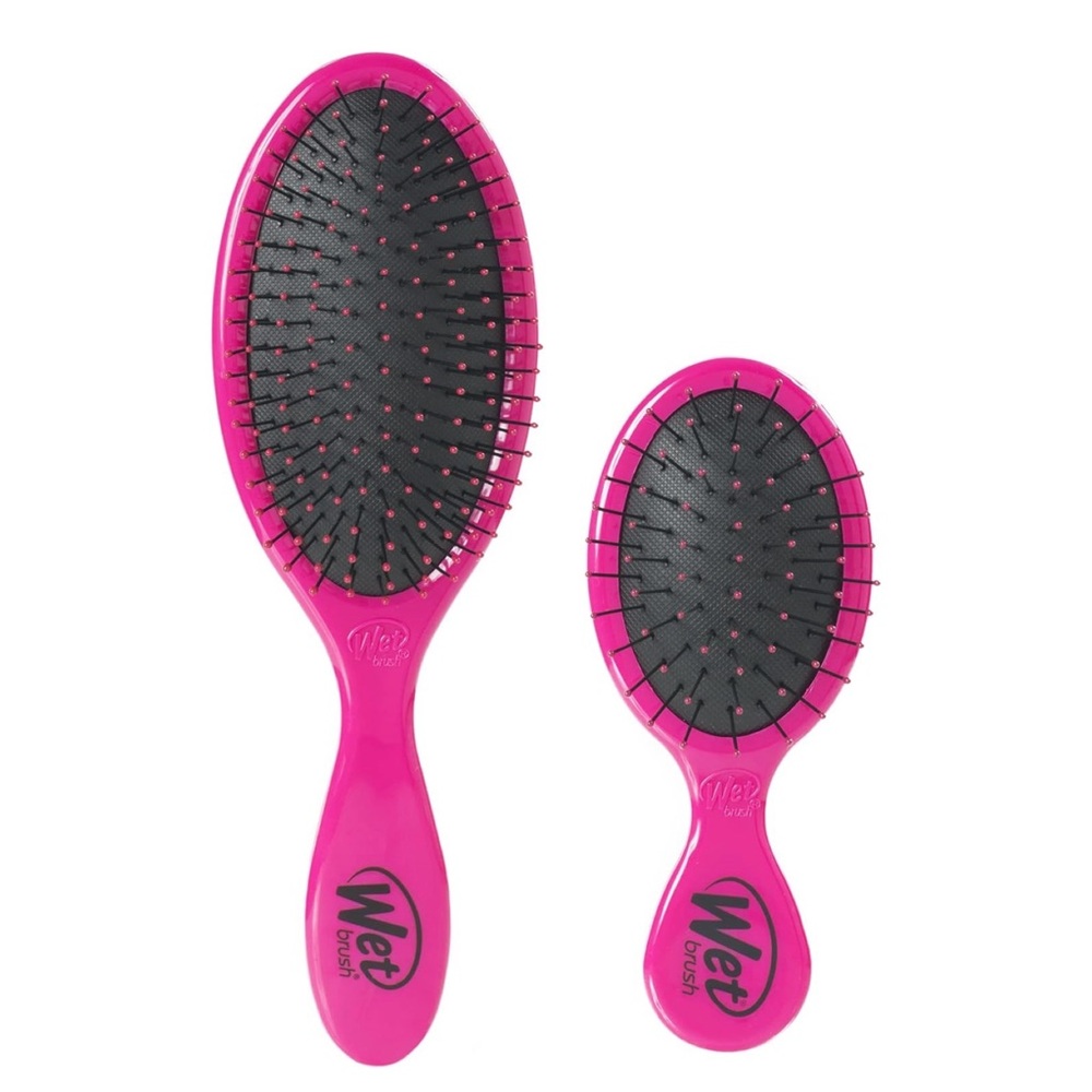 🎲 Wet Brush Detangling Hair Brush Set, Original Detangler & Mini Combo, Pink NEW - Picture 2 of 4